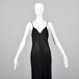 S/M Donna Karan Late 1980s Sheer Bias Cut Dress