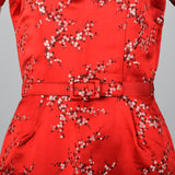 1960s Red Brocade Dress and Jacket Set