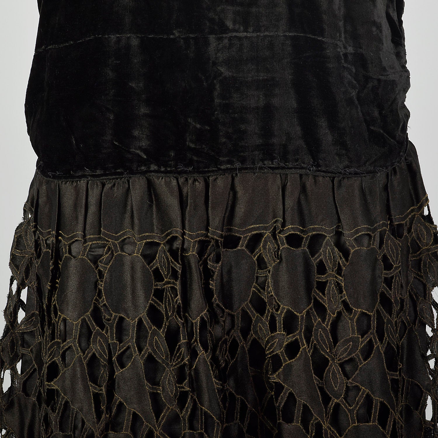 Medium 1920s Black Drop Waist Dress