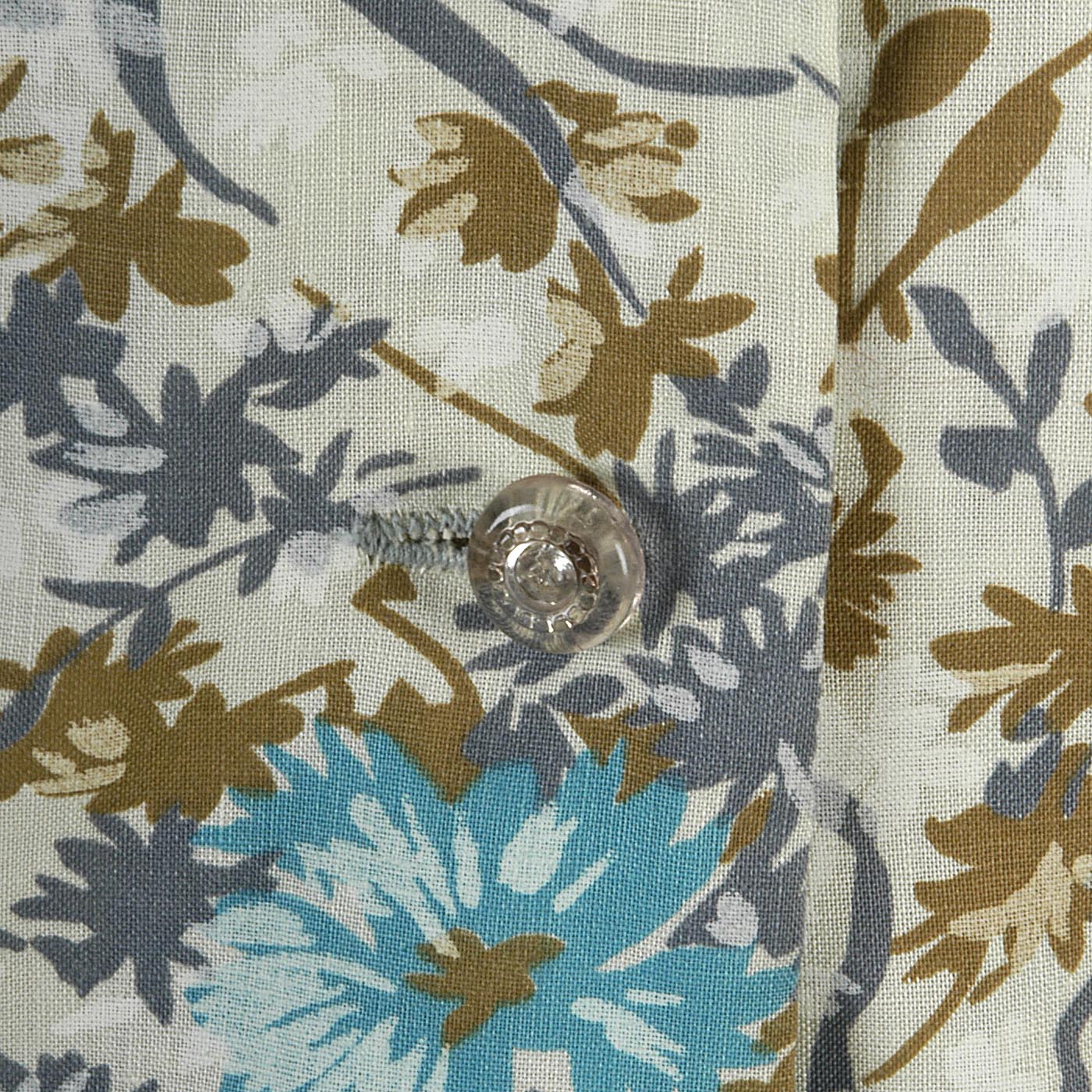 1950s Floral Print Day Dress with Elegant Neckline