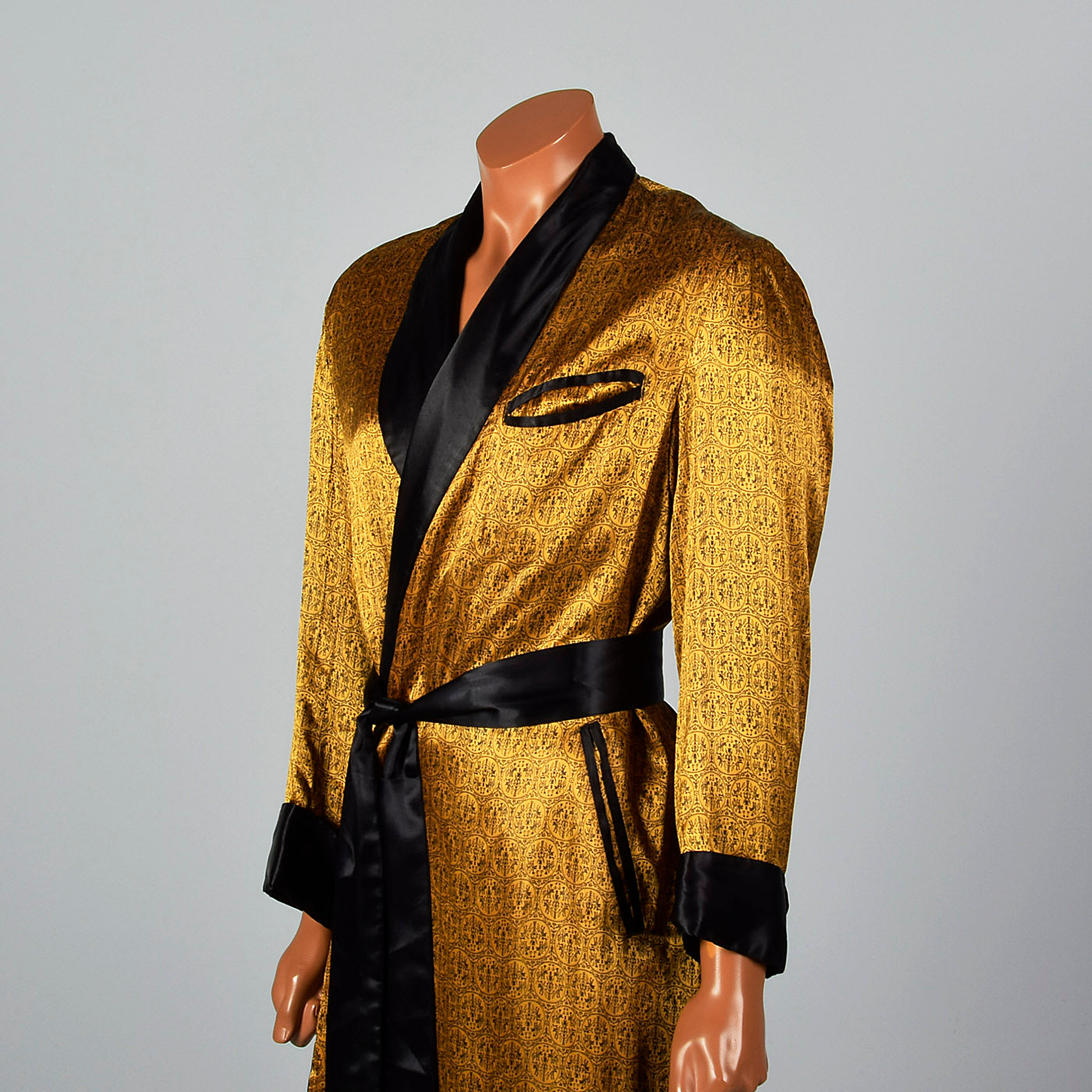 1950s Mens Gold Robe with Black Trim