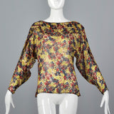 1980s Gianni Versace Sheer Bohemian Silk Blouse