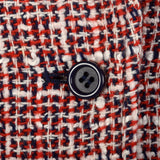 Small 1970s Red White and Blue Tweed Wool Skirt Suit