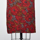 1950s Red Floral Print Dress with Great Silhouette