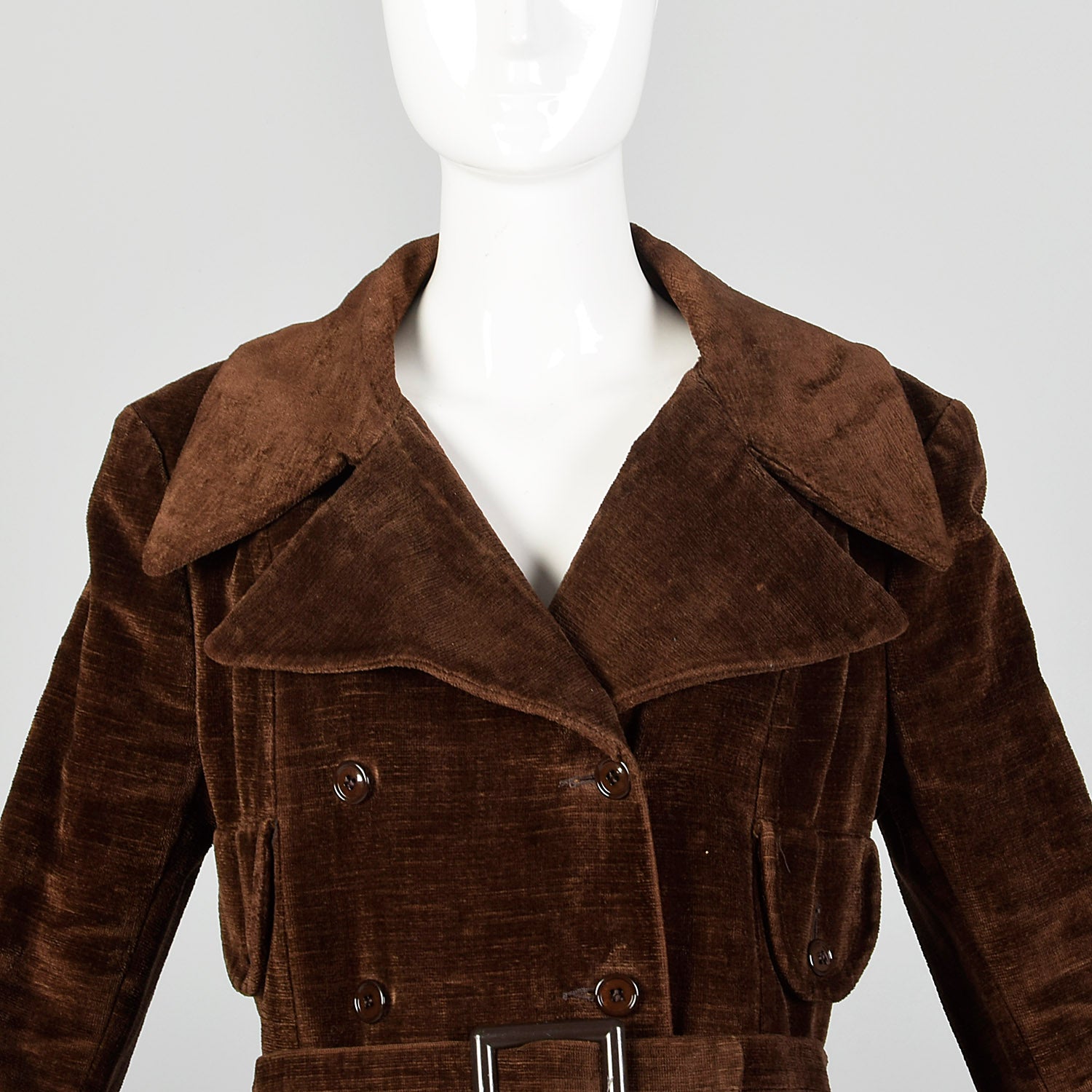 Small Brown Corduroy 70s Trench