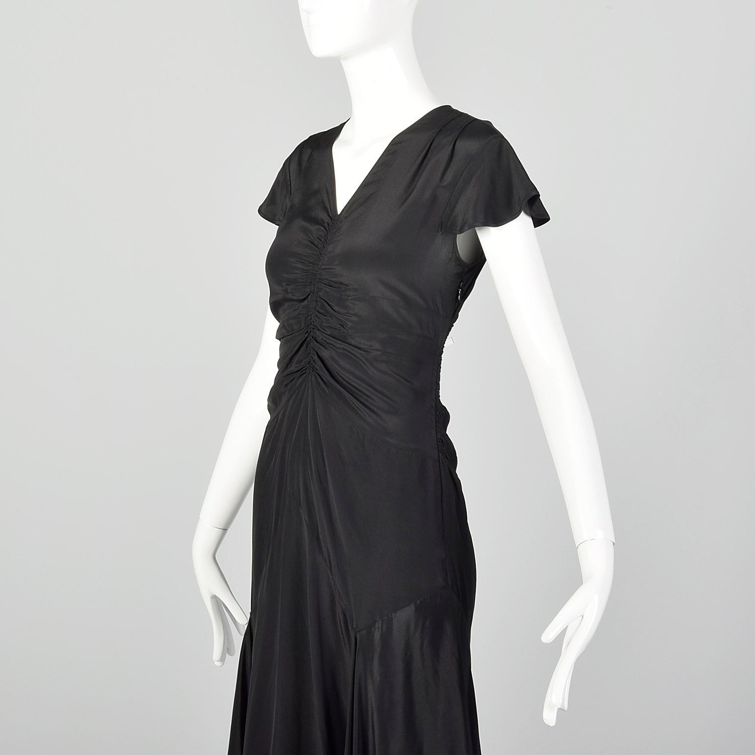 Small Balenciaga Dress Slinky Silk Bias Cut Black Dress