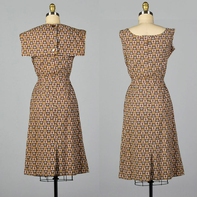 1960s Cotton Dress with Matching Collar