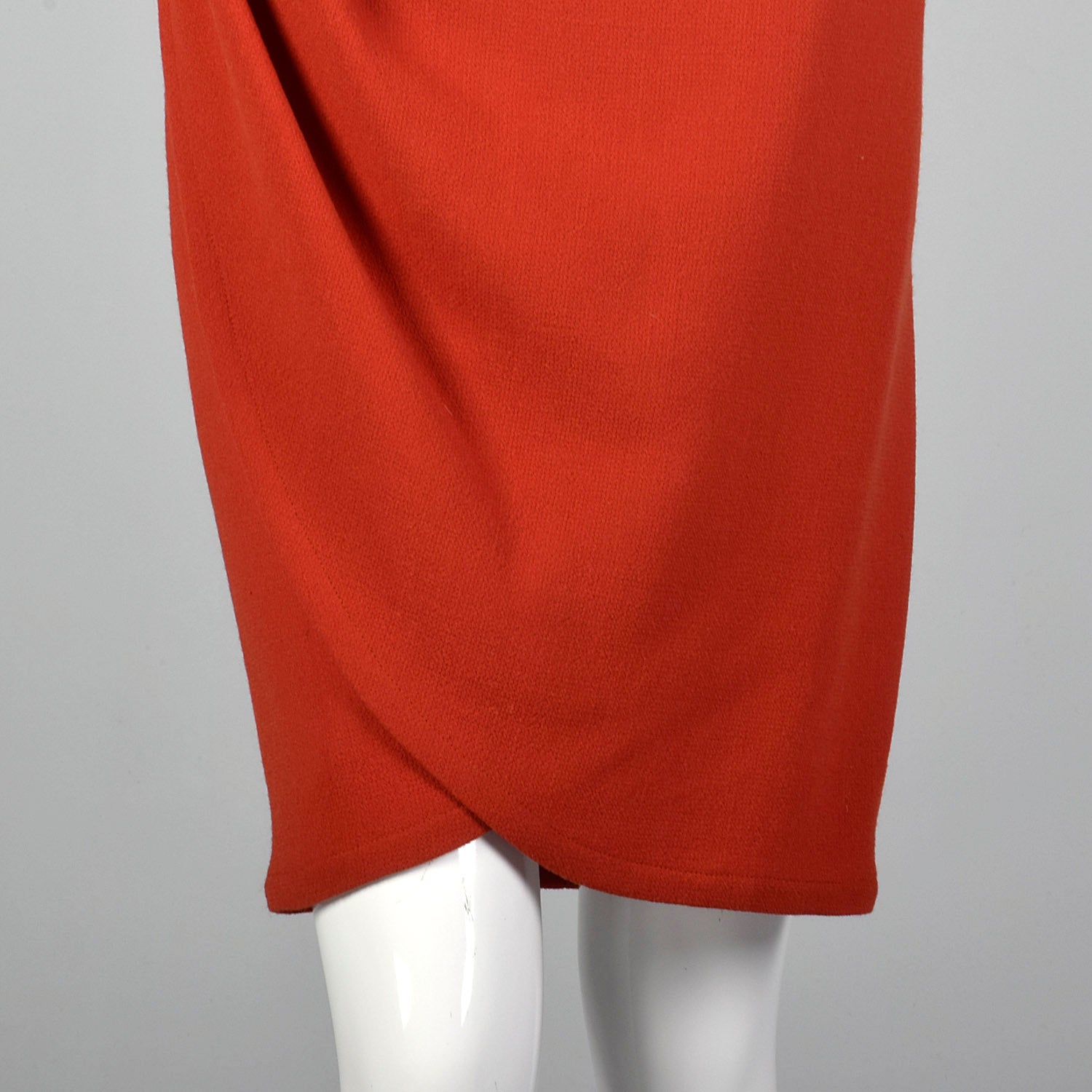 1980s Jaqueline de Ribes Asymmetric Red Wool Dress