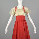 1930s Mesh and Pink Taffeta Gown