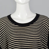 Small Sonia Rykiel 1990s Oversized Black and White Striped Sweater