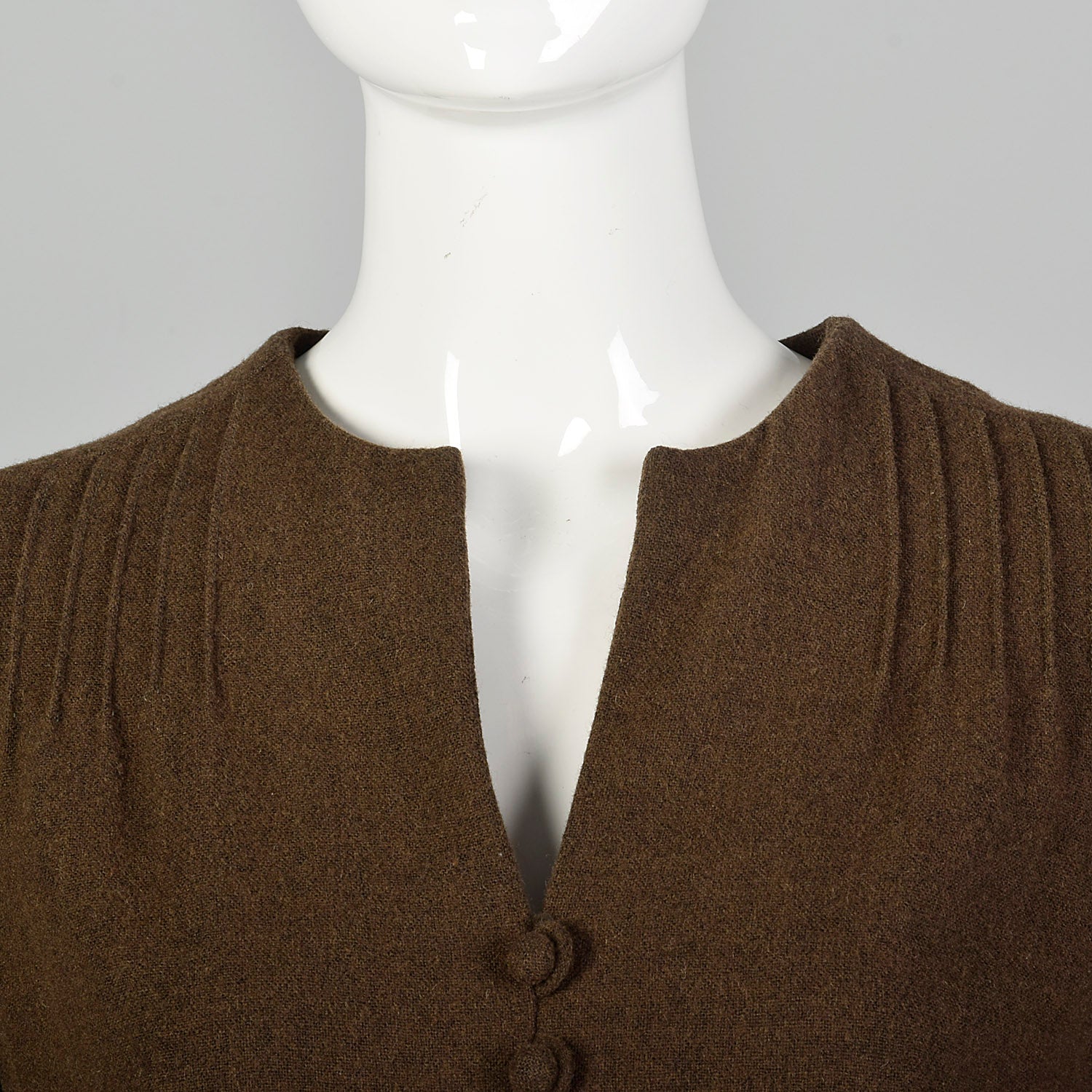 Medium 1970s Gavi Brown Wool Dress