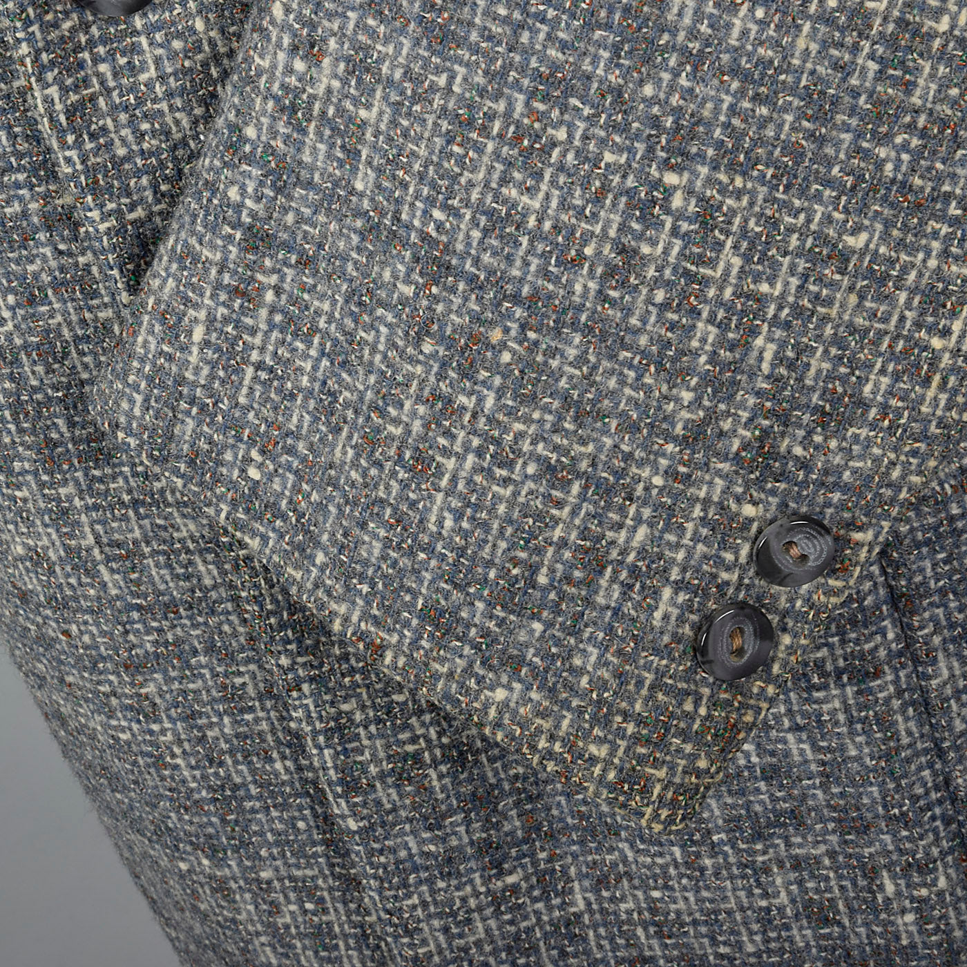 1950s Gray Tweed Jacket with Patch Pockets