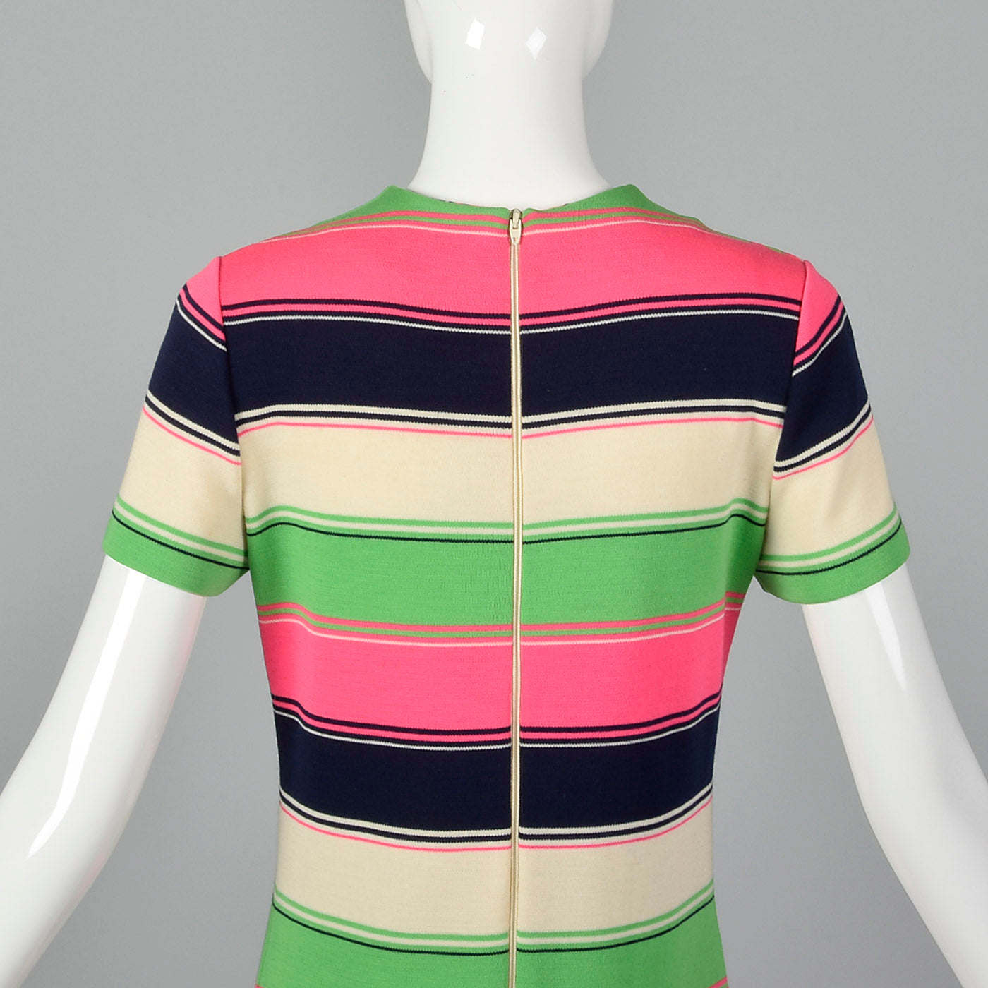 1960s Mod Striped Knit Shift Dress