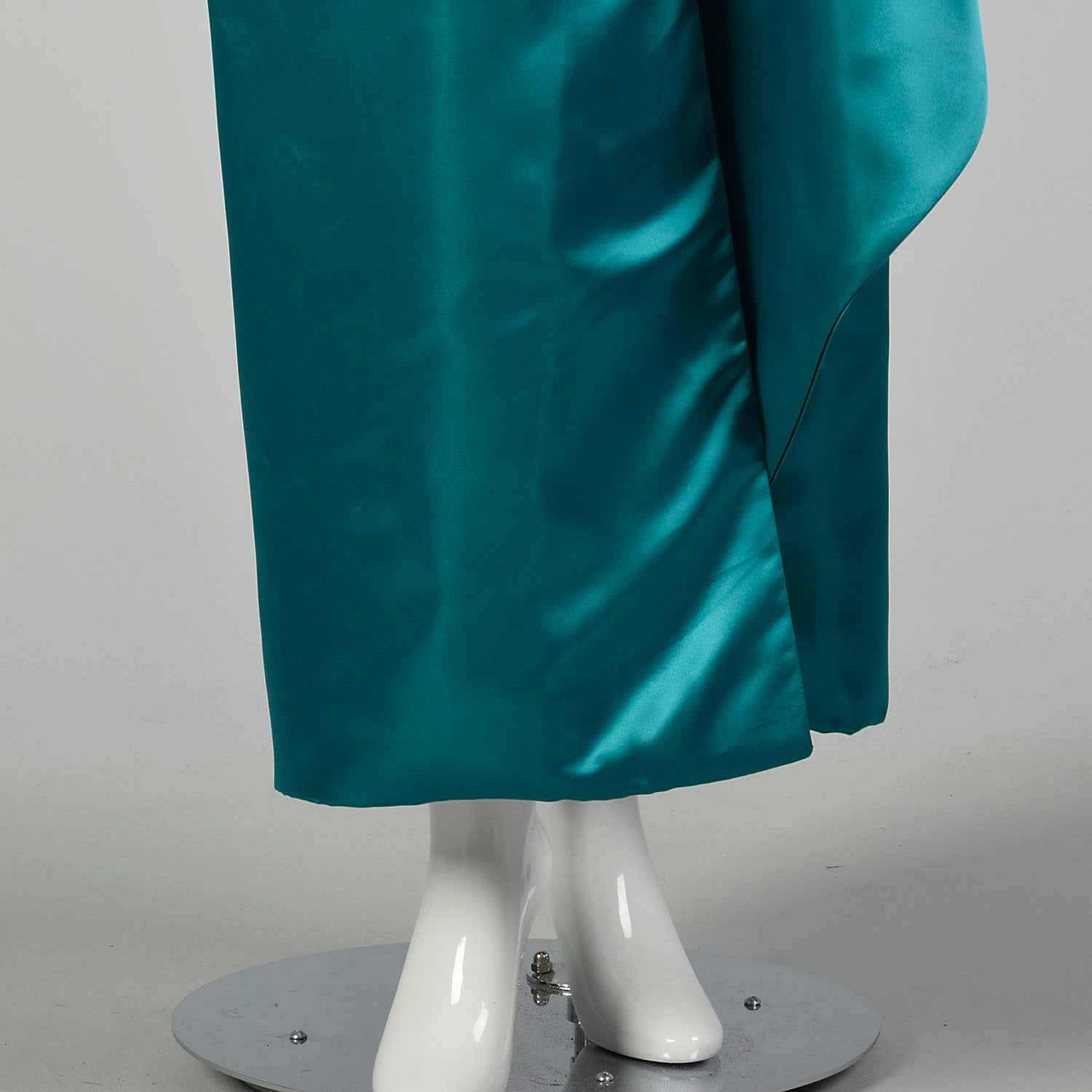 Small 1980s Mike Benet Teal Sequin Maxi Gown Formal