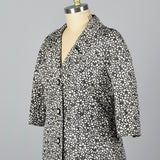 1960s James Galanos Formal Silk Opera Coat in a Black and White Floral