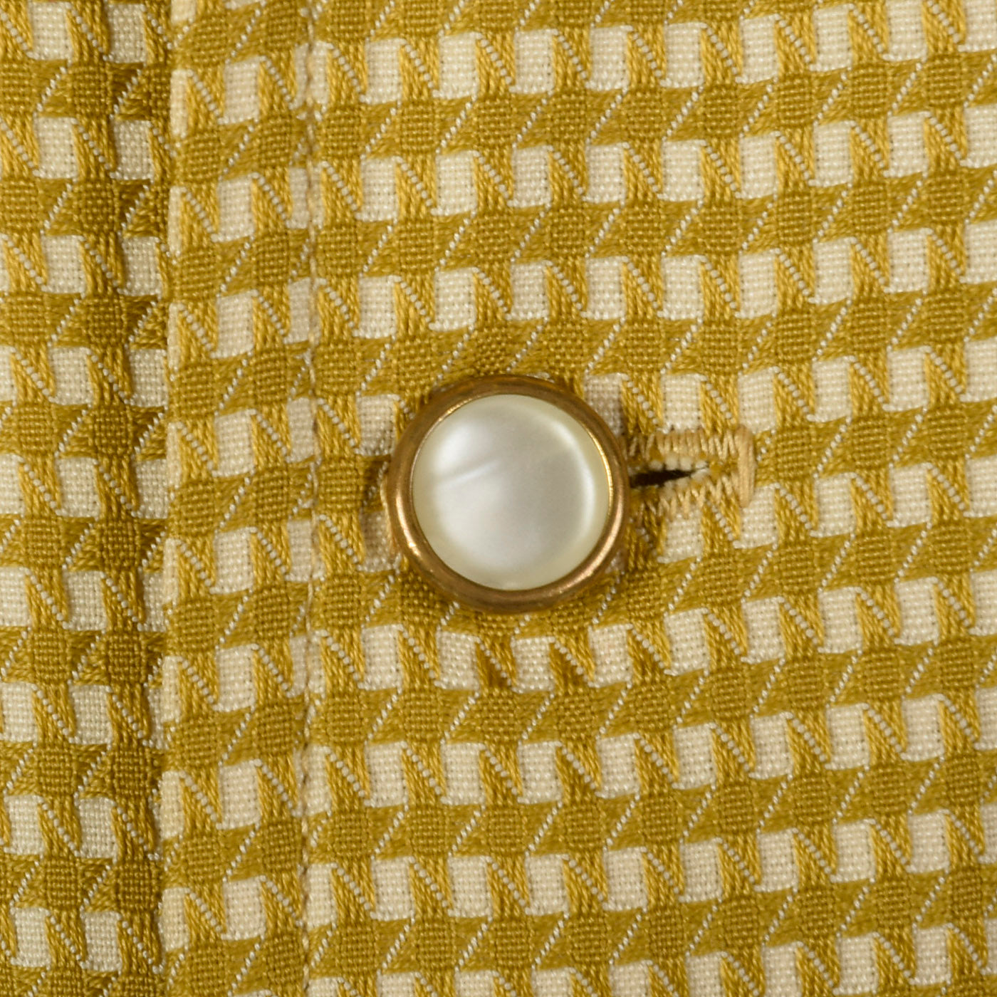 1950s Mens Gold and Cream Textured Check Jacket