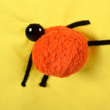 1960s Zip Front Dress with Pom Pom Ladybugs