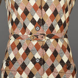 1970s Givenchy Argyle Knit Dress with Matching Scarf