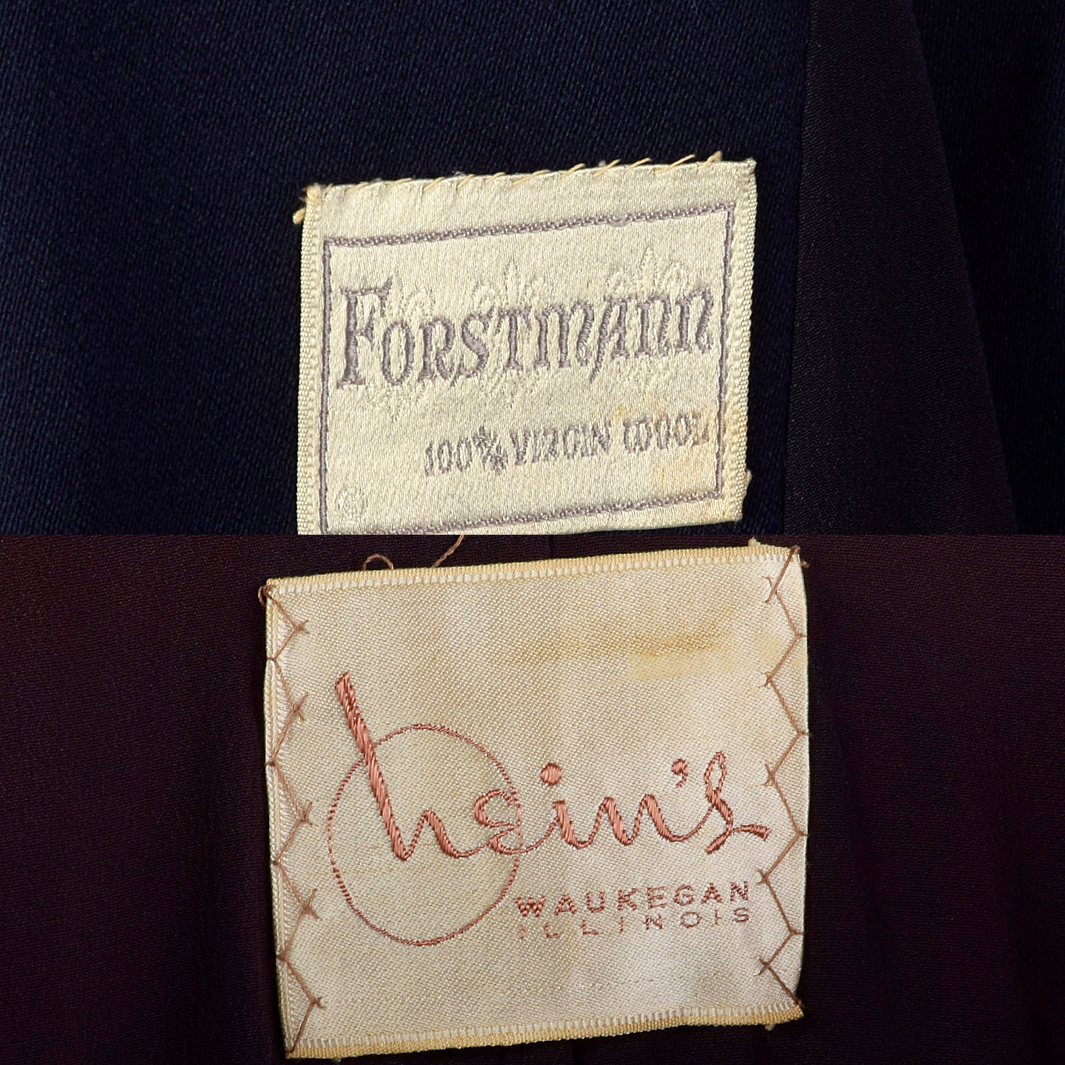 XXL 1950s Navy Gabardine Skirt Suit