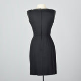 1950s Little Black Dress with White Topstitching