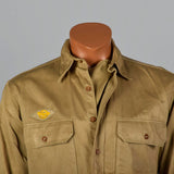 1940s WW2 Khaki Uniform Shirt with Honorable Discharge Patch