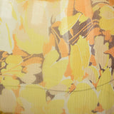 XL 1930s Sheer Silk Dress Floral Print Orange Yellow Volup Flowy Elegant Gown