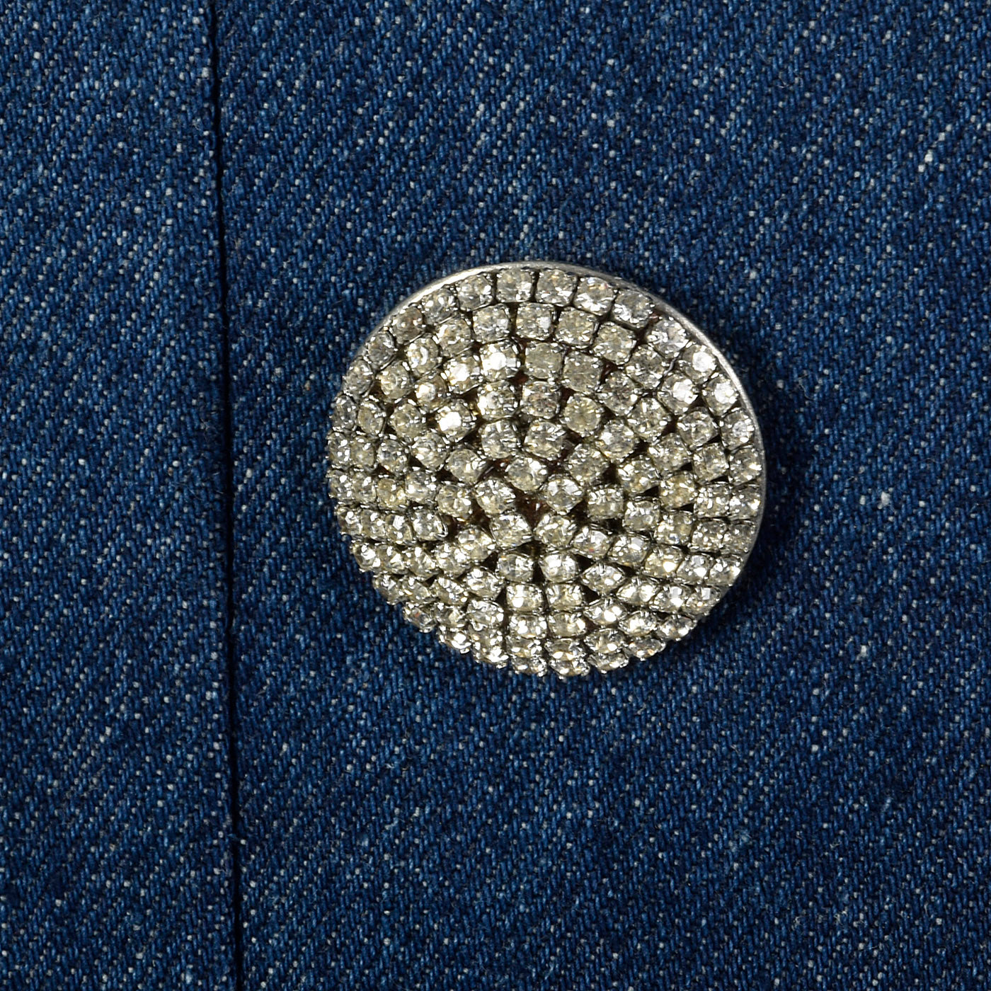 1980s Galanos Denim Set with Rhinestone Detail