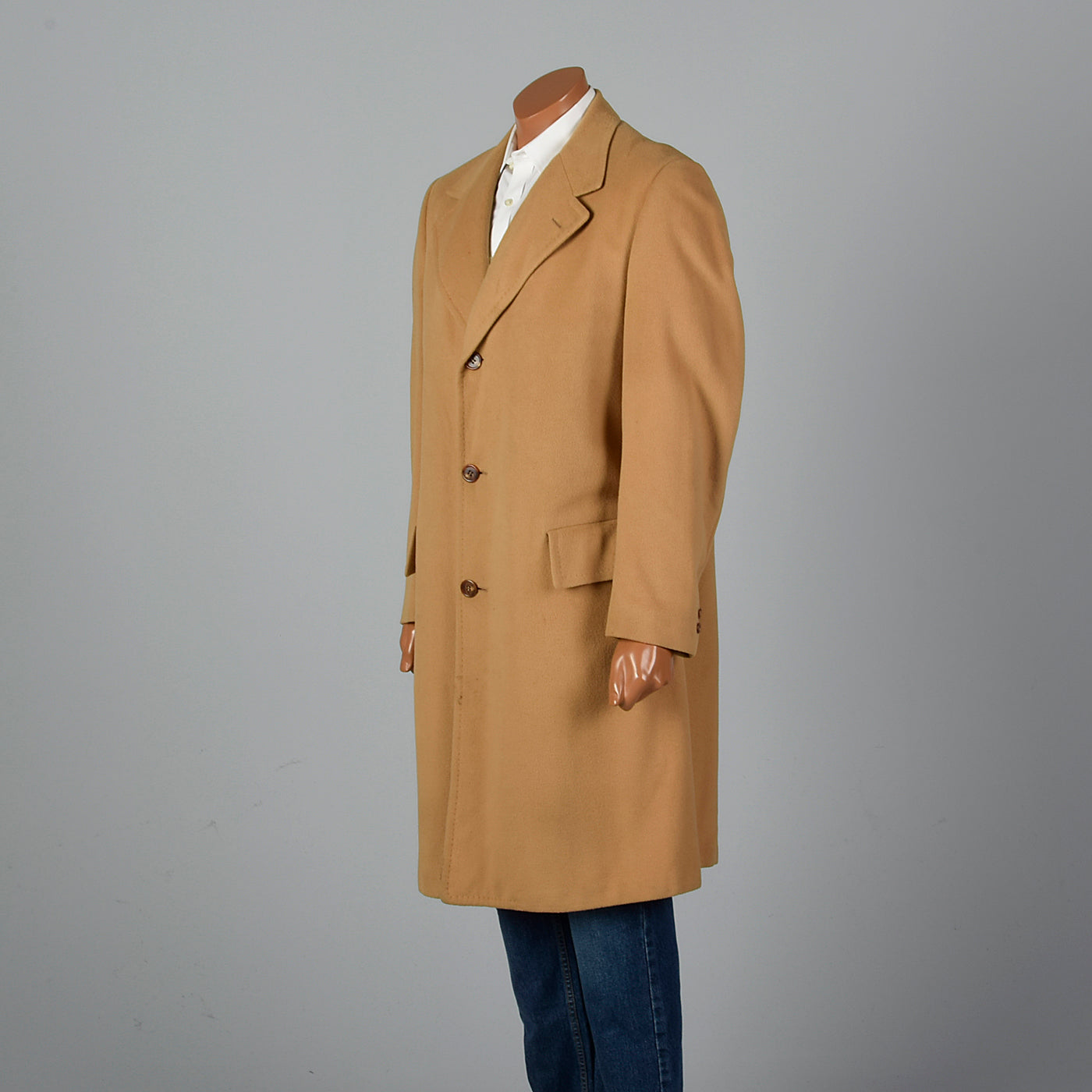 1970s Mens Dhalishan Cashmere Tan Coat
