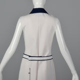Deadstock Prada White Shift Dress with Navy Trim