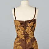1950s Brown Dress with Lace Applique