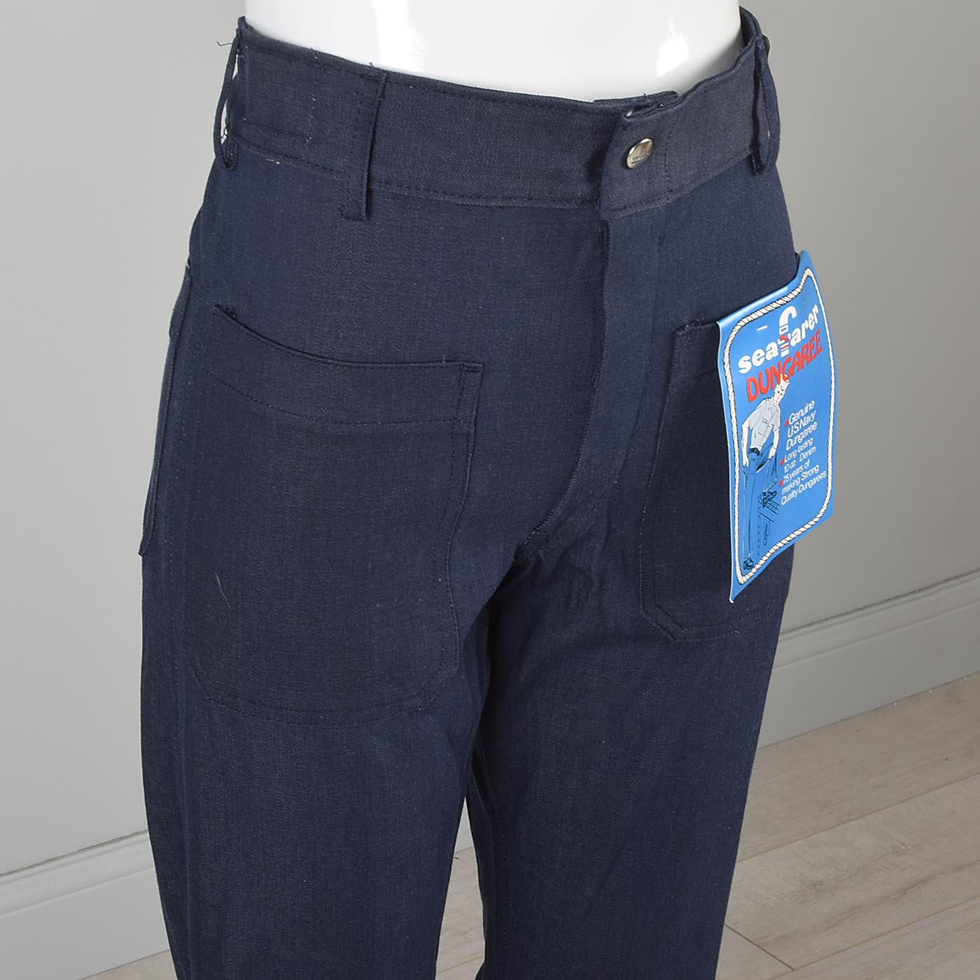 30x38 Extra Long Seafarer Bell Bottoms High Waist Indigo Denim