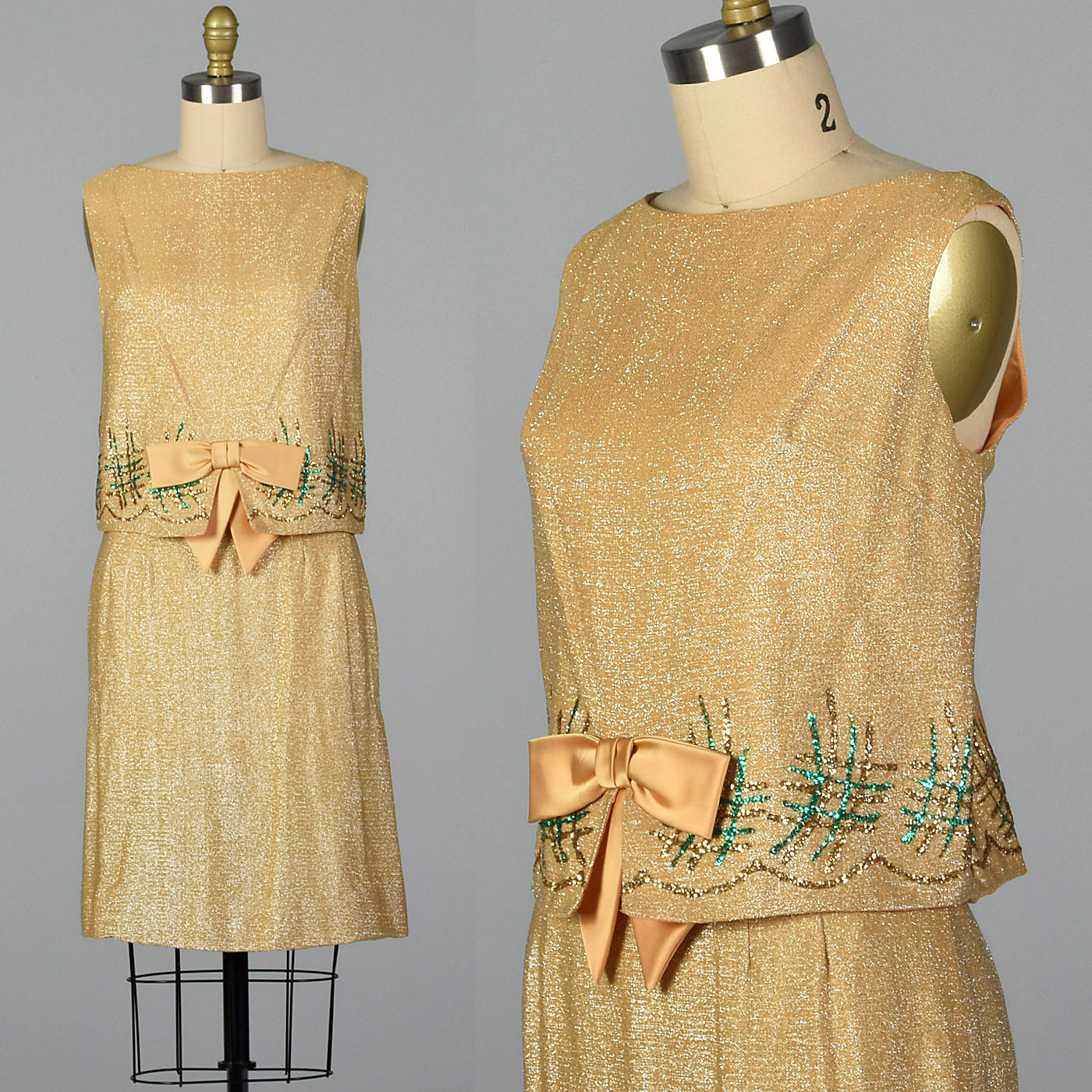 1960s Gold Lurex Skirt Set