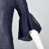 1930s Sheer Navy Blue Dress