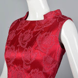 1960s Dark Pink Floral Top and Skirt Set