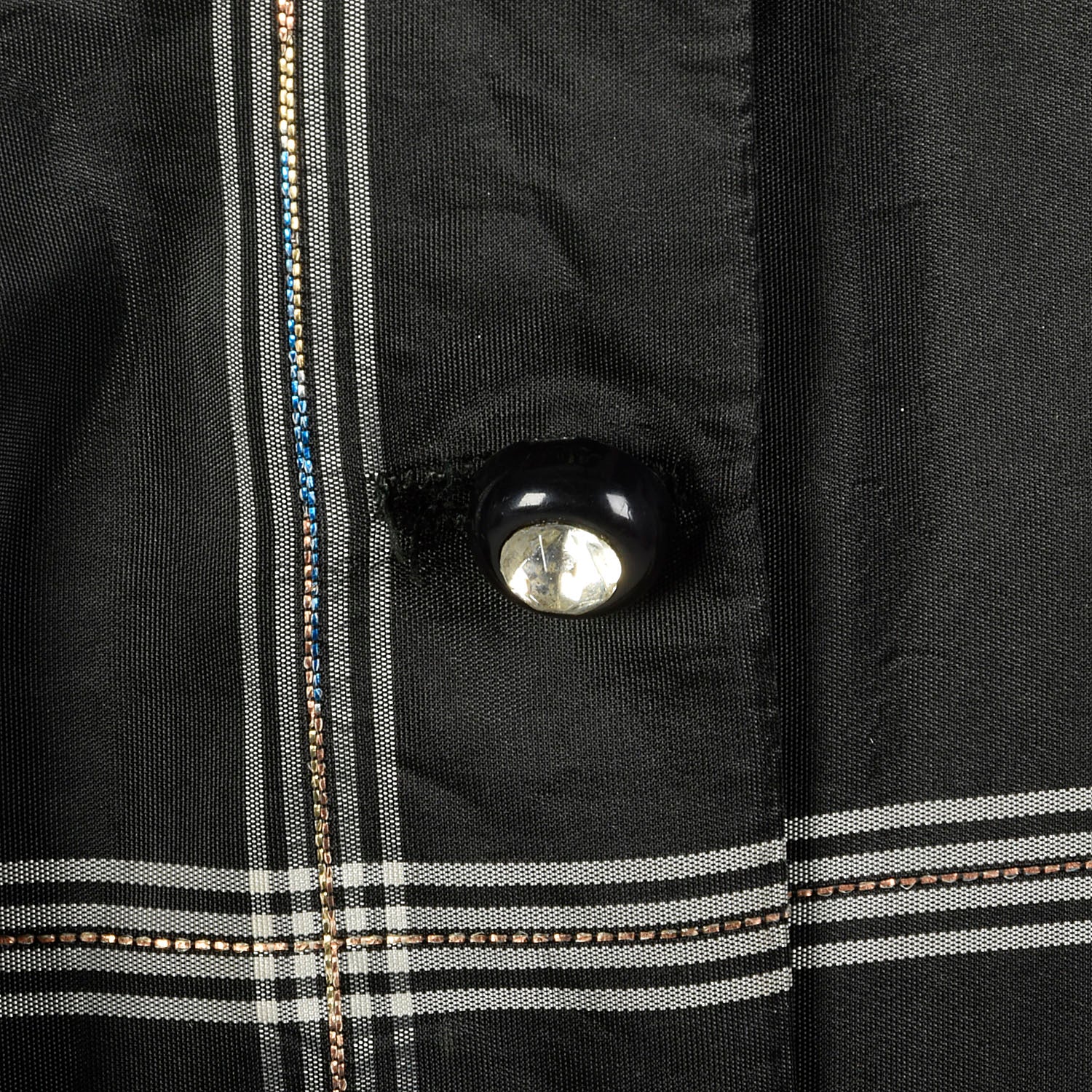 Medium 1950s Dress Black Taffeta Hourglass Plaid Cocktail Party Dress