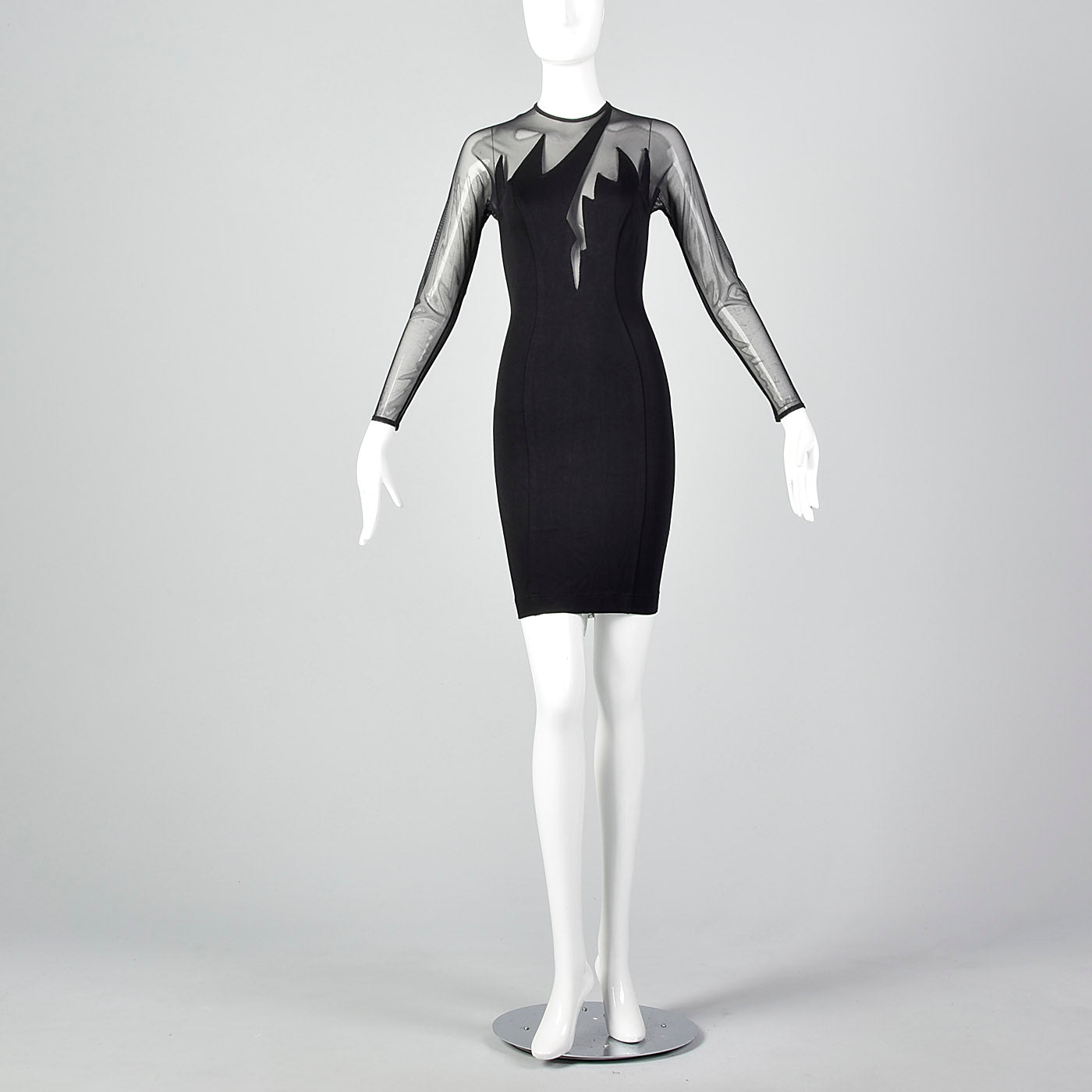 1980s Lillie Rubin Black Body Con Dress