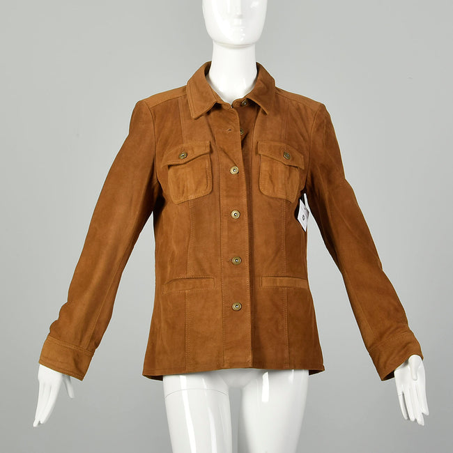 The Territory Ahead Brown Suede Jacket with Donut Buttons