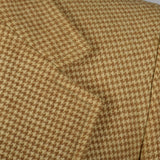 1970s Mens Houndstooth Blazer in Brown Wool