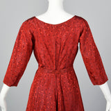 1950s Shiny Red Party Dress