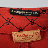 1950s Red Party Dress with Black Taffeta Bow