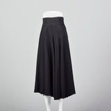 1950s Black Pleated Waistband Skirt