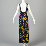 1990s Michael Novarese Abstract Beaded Formal Dress