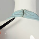 XXS 1960s Jumpsuit Baby Blue Palazzo Wide Leg Pants Halter Top Beaded Evening