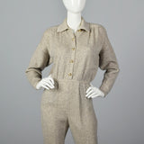 1980s St John Knit Cozy Gray Cashmere Jumpsuit