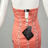 Small Just Cavalli Pink Corset Dress Sexy Strapless Satin NWT