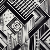 1970s Black and White Print Maxi Dress