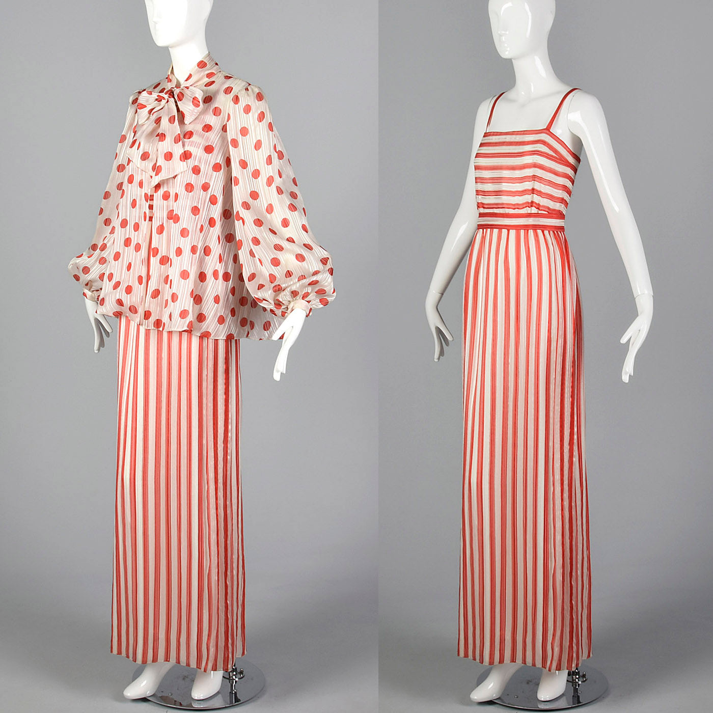 1970s Estevez Silk Dress and Jacket Set