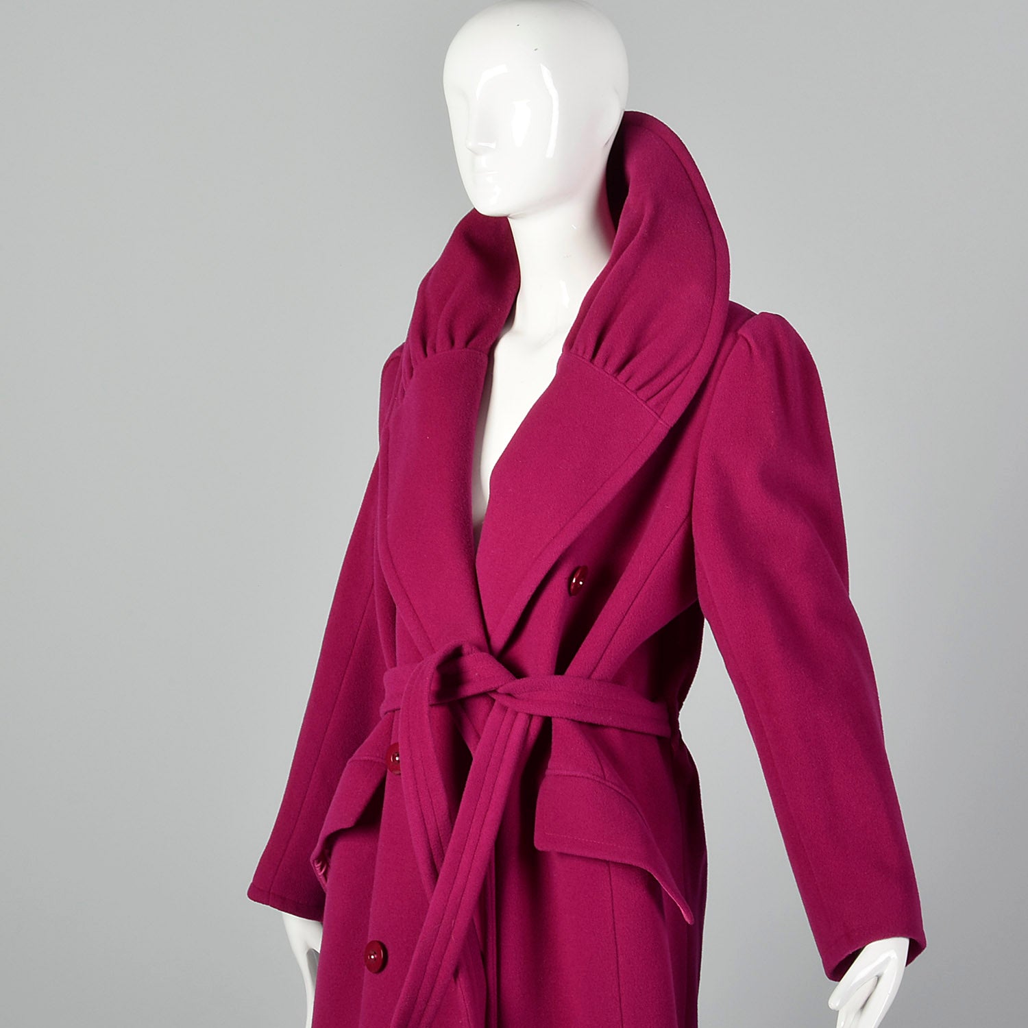 Medium 1980s Dramatic Pink Trench Coat