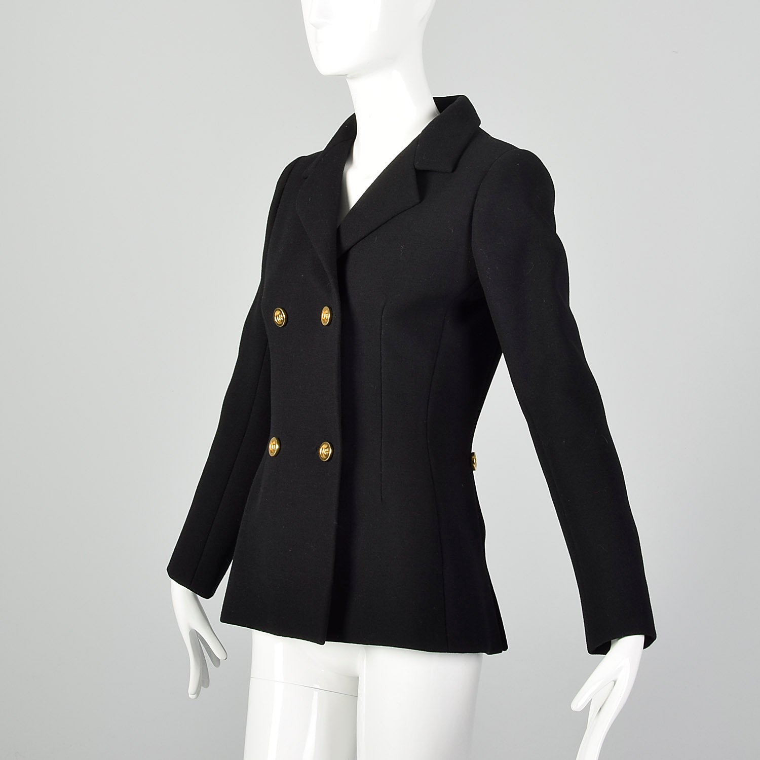 XXS 1960s Black Blazer Style Coat