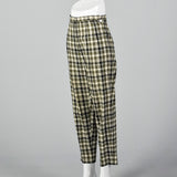 1960s Wool Plaid Cigarette Pants